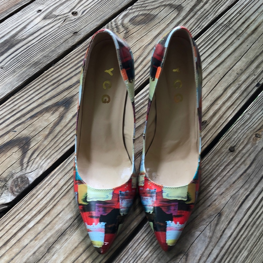 YCG women’s high heel pumps slip on shoes size 9.5